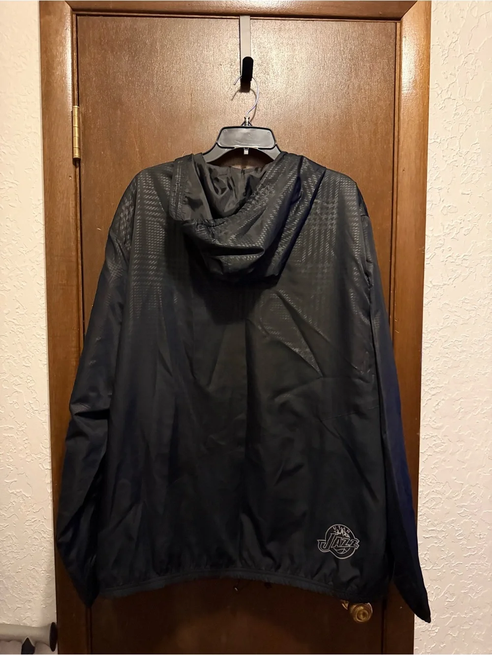 Adidas Men’s Black Lightweight Utah Jazz Hooded Jacket - Limited Edition
